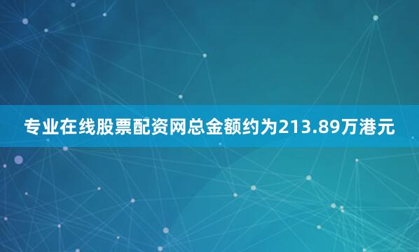 专业在线股票配资网总金额约为213.89万港元