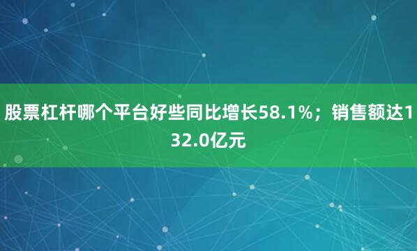 股票杠杆哪个平台好些同比增长58.1%；销售额达132.0亿元